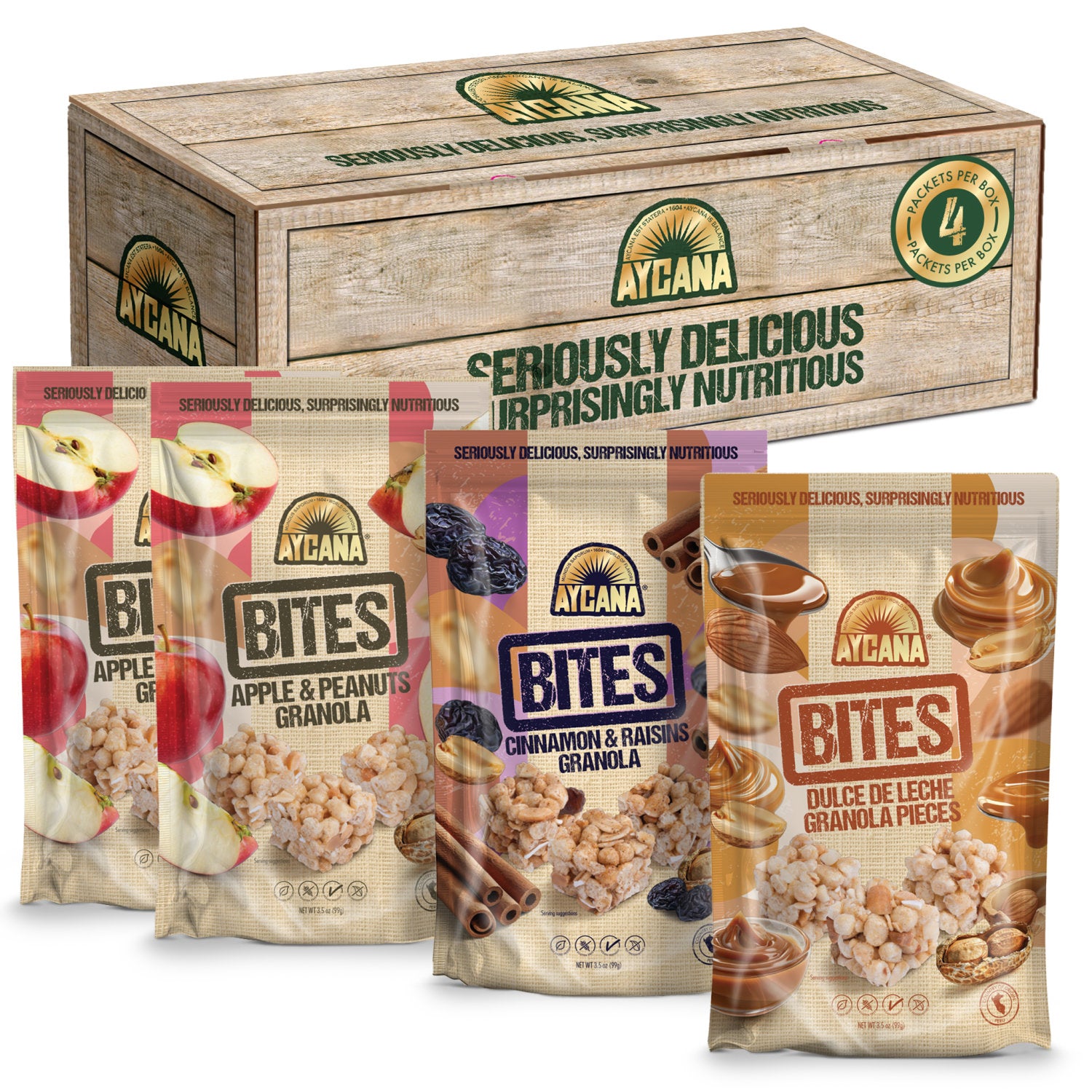 AYCANA Comfort Crunch Granola Bites Variety Box, 4 Family Size