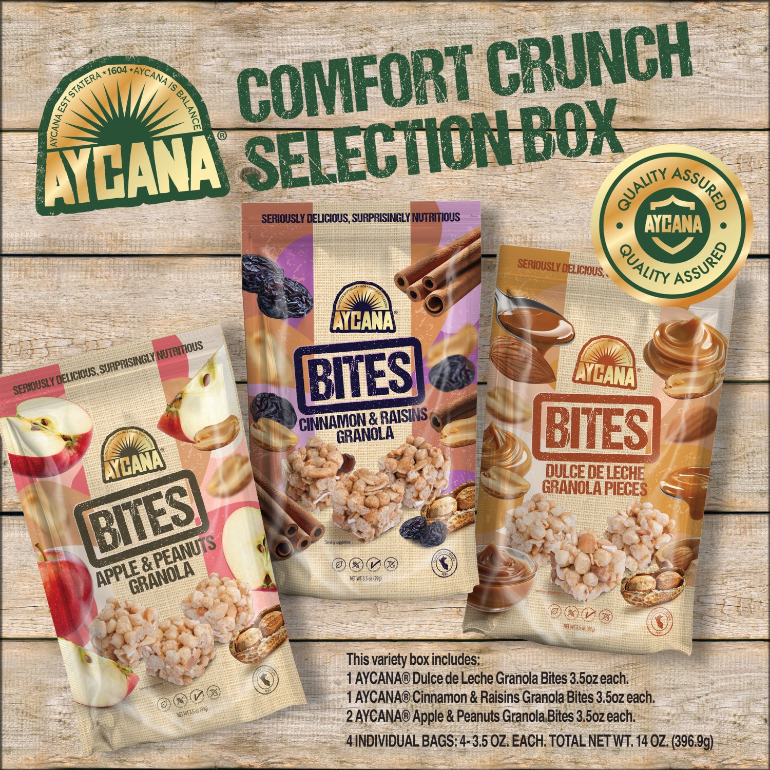 AYCANA Comfort Crunch Granola Bites Variety Box, 4 Family Size