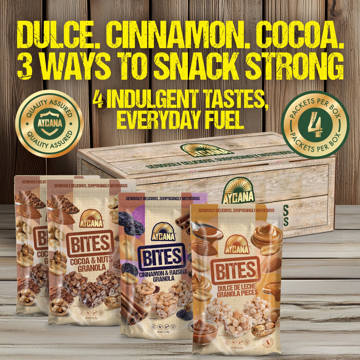 AYCANA Fuel Cubes Plus Granola Bites Variety Box, 4 Family Size