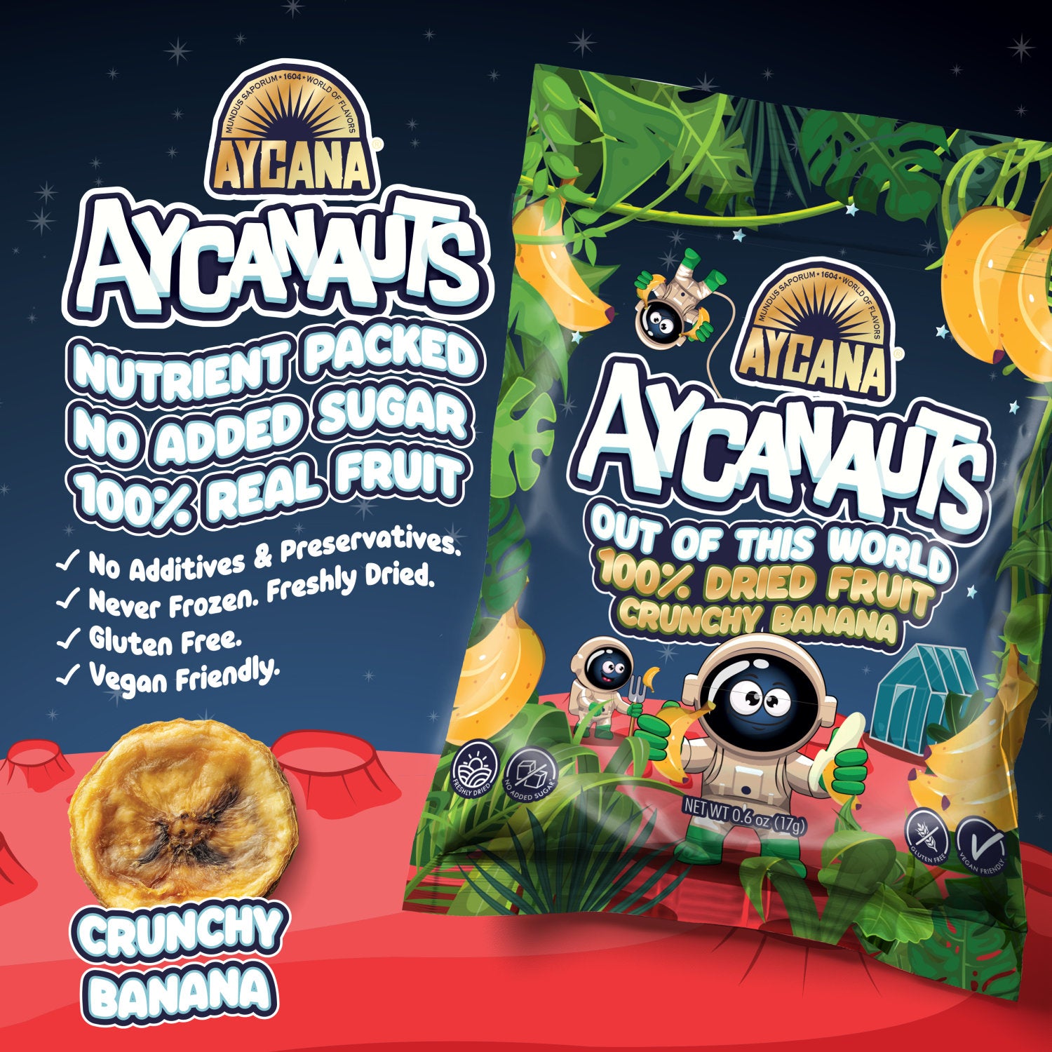 AYCANAUTS Supernova Trio Fruit Variety Box, 12 Snack Packs — 0.6