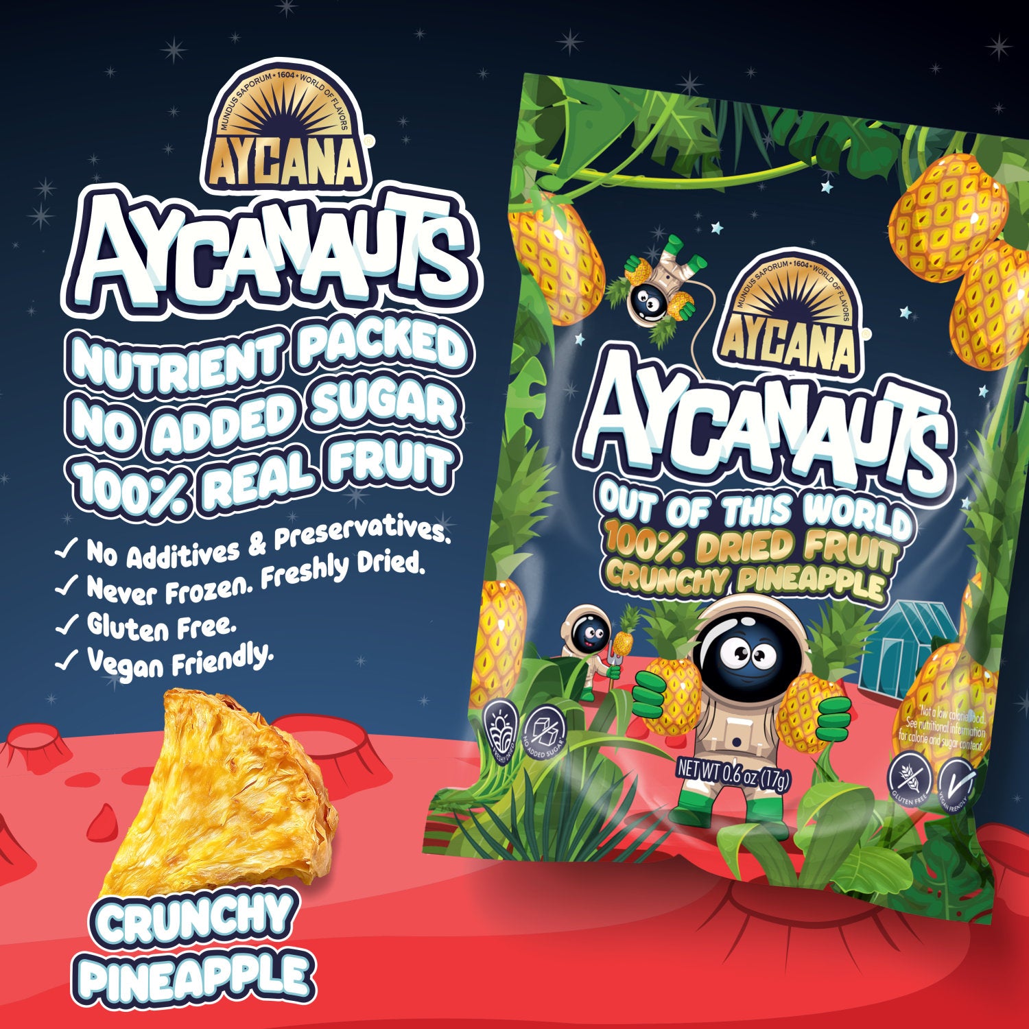 AYCANAUTS Supernova Trio Fruit Variety Box, 12 Snack Packs — 0.6