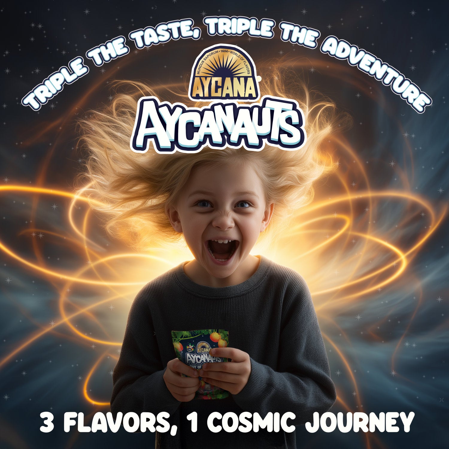 AYCANAUTS Supernova Trio Fruit Variety Box, 12 Snack Packs — 0.6