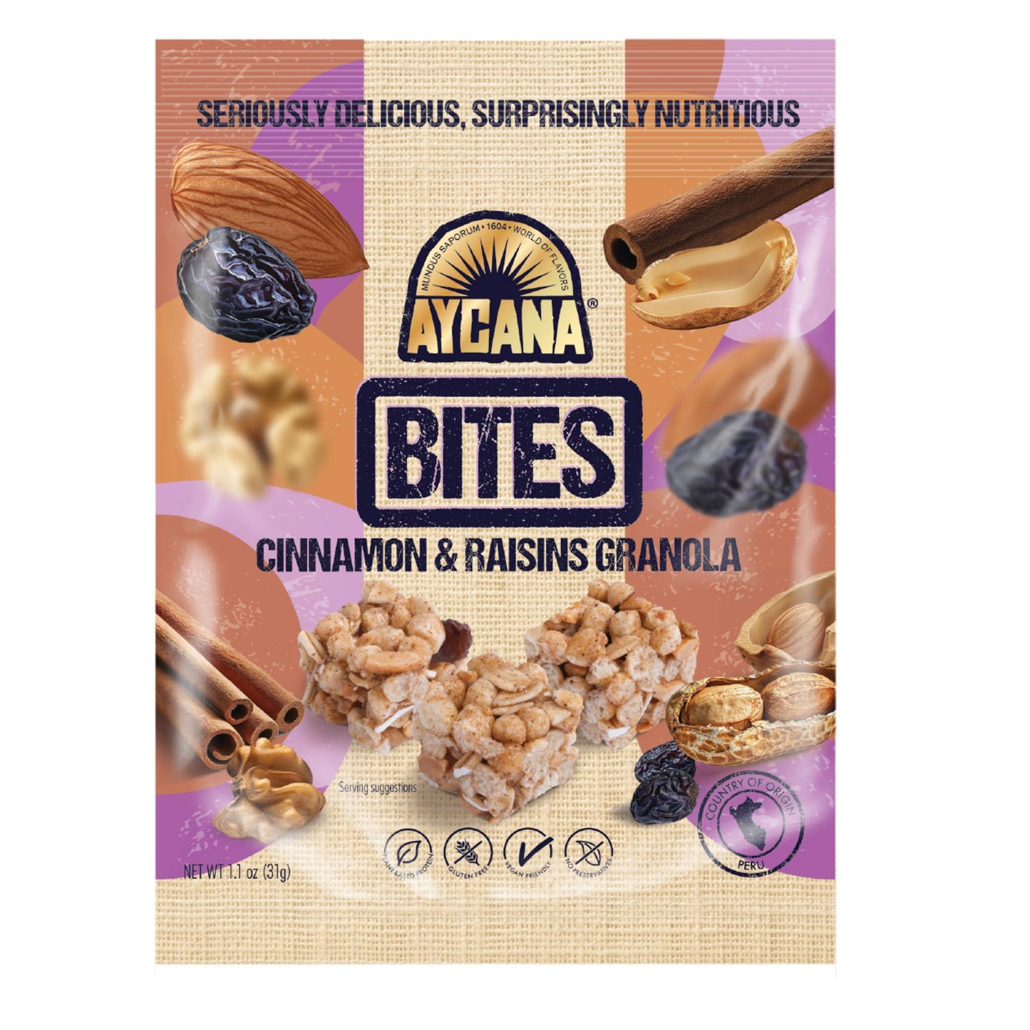 Aycana Bites Cinnamon & Raisins Granola